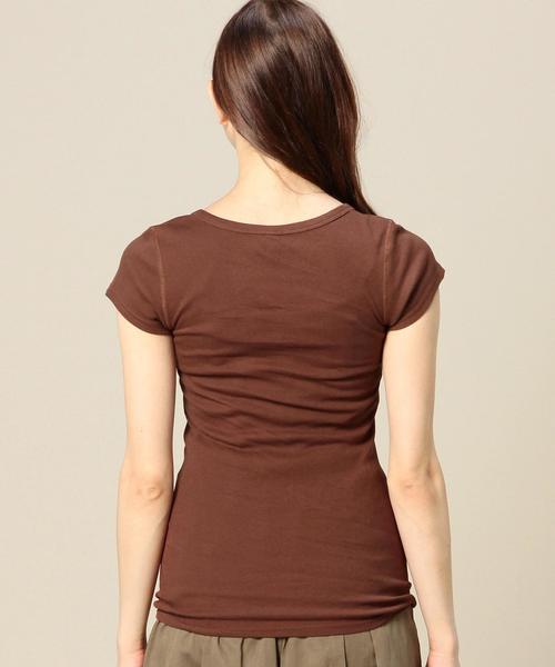 BEAUTY&YOUTH UNITED ARROWS（ビューティーアンドユースユナイテッドアローズ）の「BYBC フラットシームフレンチスリーブ ▽：◆（Tシャツ/カットソー・レディース・ホワイト/ブラック/ライトグレー/ネイビー/ターコイズブルー/ダークグレー/ダークグリーン/ケリー/ブラウン・フリー）」の15枚目の写真