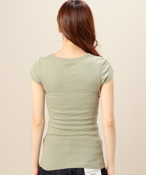 BEAUTY&YOUTH UNITED ARROWS（ビューティーアンドユースユナイテッドアローズ）の「BYBC フラットシームフレンチスリーブ ▽：◆（Tシャツ/カットソー・レディース・ホワイト/ブラック/ライトグレー/ネイビー/ターコイズブルー/ダークグレー/ダークグリーン/ケリー/ブラウン・フリー）」の19枚目の写真