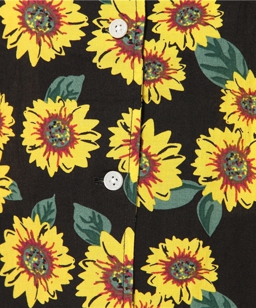 WEGO（ウィゴー）の「WEGO/ヒマワリ柄半袖シャツ（シャツ/ブラウス・レディース・オフホワイト/ブラック・FREE）」の8枚目の写真