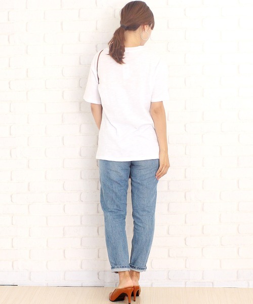 Amulet(アミュレット)の「シンプルVネックTシャツ(Tシャツ/カットソー・レディース・ワインレッド/ホワイト/ブラック/ピンク・XL/M/L)」の11枚目の写真