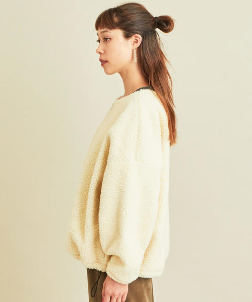 BEAUTY&YOUTH UNITED ARROWS(ビューティーアンドユースユナイテッドアローズ)の「by ※∴ボアボンディングノーカラージップブルゾン -ウォッシャブル-◆(ブルゾン・レディース・ブラック/モカ/オフホワイト・FREE)」の15枚目の写真