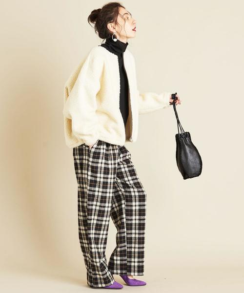 BEAUTY&YOUTH UNITED ARROWS(ビューティーアンドユースユナイテッドアローズ)の「by ※∴ボアボンディングノーカラージップブルゾン -ウォッシャブル-◆(ブルゾン・レディース・ブラック/モカ/オフホワイト・FREE)」の6枚目の写真