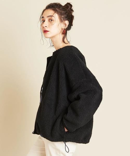 BEAUTY&YOUTH UNITED ARROWS(ビューティーアンドユースユナイテッドアローズ)の「by ※∴ボアボンディングノーカラージップブルゾン -ウォッシャブル-◆(ブルゾン・レディース・ブラック/モカ/オフホワイト・FREE)」の21枚目の写真