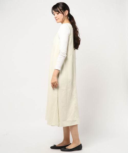 KOBE LETTUCE（コウベレタス）の「深V前後2Wayジャンスカ（ジャンパースカート・レディース・ブラック/ベージュ/アイボリー・FREE）」の5枚目の写真