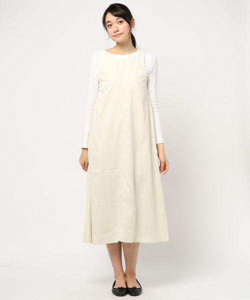 KOBE LETTUCE（コウベレタス）の「深V前後2Wayジャンスカ（ジャンパースカート・レディース・ブラック/ベージュ/アイボリー・FREE）」の4枚目の写真