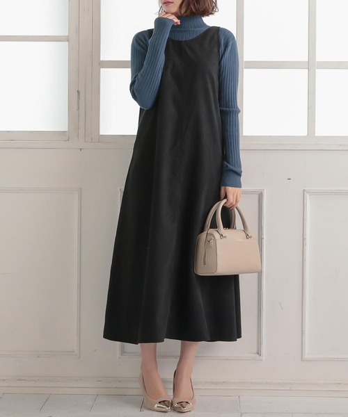 KOBE LETTUCE（コウベレタス）の「深V前後2Wayジャンスカ（ジャンパースカート・レディース・ブラック/ベージュ/アイボリー・FREE）」の2枚目の写真