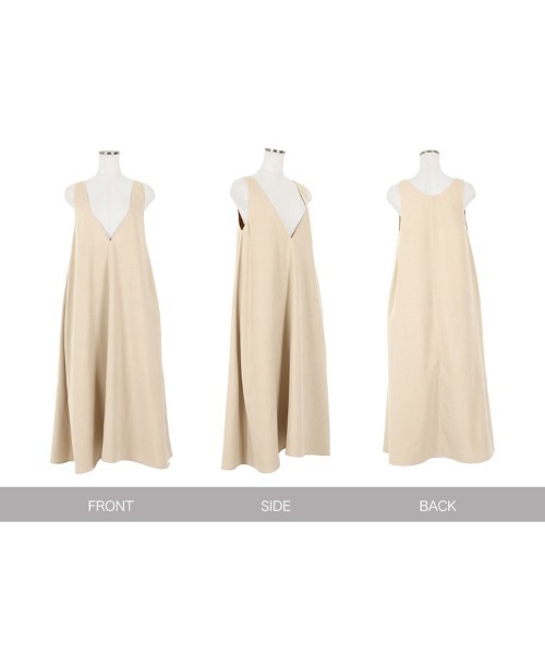 KOBE LETTUCE（コウベレタス）の「深V前後2Wayジャンスカ（ジャンパースカート・レディース・ブラック/ベージュ/アイボリー・FREE）」の9枚目の写真