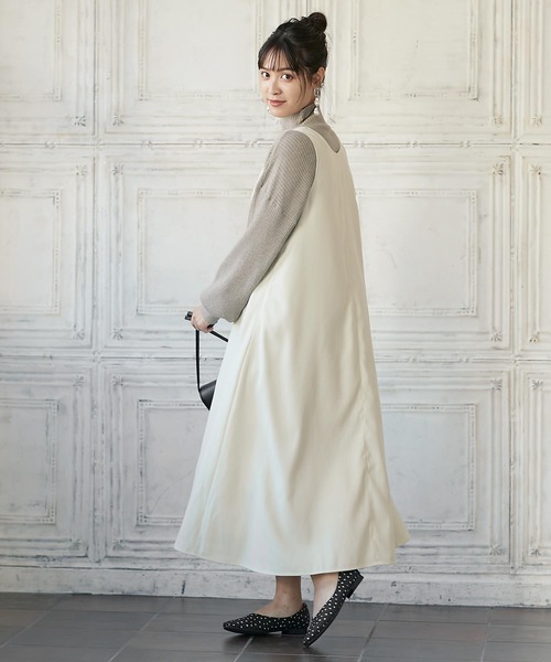 KOBE LETTUCE（コウベレタス）の「深V前後2Wayジャンスカ（ジャンパースカート・レディース・ブラック/ベージュ/アイボリー・FREE）」の13枚目の写真