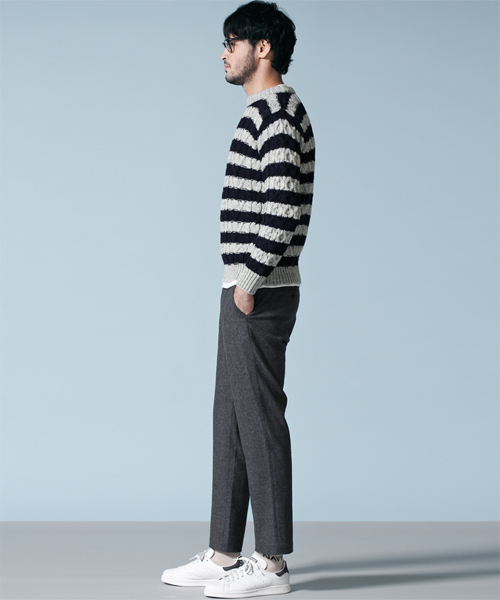 NANO universe（ナノユニバース）の「テーパードクロップドスラックス（スラックス・メンズ・グレー系その他/ネイビー・50/48/46/44）」の10枚目の写真