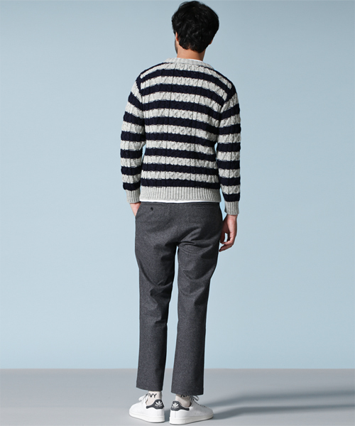 NANO universe（ナノユニバース）の「テーパードクロップドスラックス（スラックス・メンズ・グレー系その他/ネイビー・50/48/46/44）」の11枚目の写真