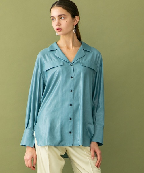 UNITED TOKYO（ユナイテッドトウキョウ）の「エアフローバックデザインシャツ（シャツ/ブラウス・レディース・ブラック/ブルー/アイボリー・0）」の7枚目の写真