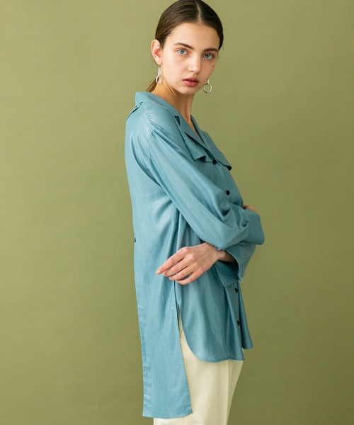 UNITED TOKYO（ユナイテッドトウキョウ）の「エアフローバックデザインシャツ（シャツ/ブラウス・レディース・ブラック/ブルー/アイボリー・0）」の12枚目の写真