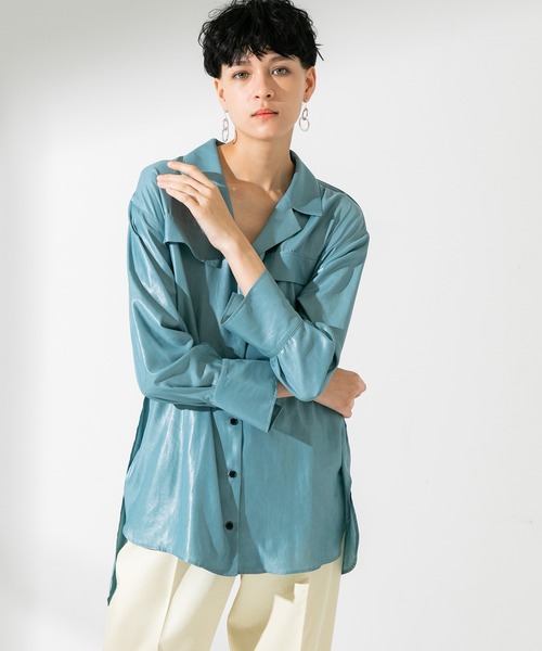 UNITED TOKYO（ユナイテッドトウキョウ）の「エアフローバックデザインシャツ（シャツ/ブラウス・レディース・ブラック/ブルー/アイボリー・0）」の18枚目の写真