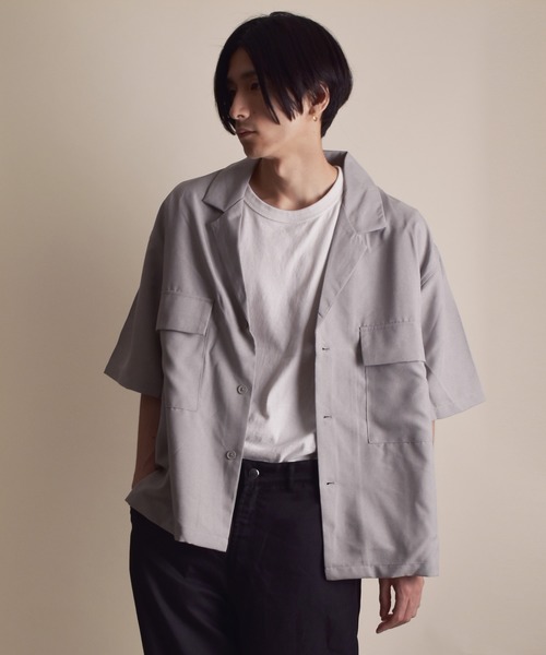 VIBGYOR(ヴィブジョー)の「VIBGYOR Select/ポリトロテーラードカラーシャツ(BI)(シャツ/ブラウス・メンズ・ダークパープル/マスタード/グリーン/グレー/ホワイト/ブラック・MEDIUM/LARGE)」の9枚目の写真