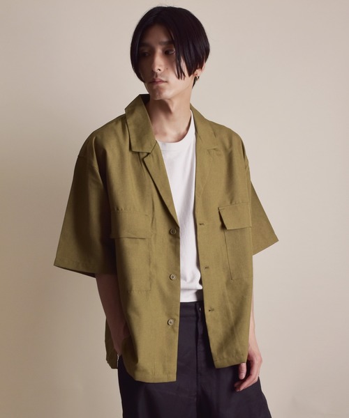 VIBGYOR(ヴィブジョー)の「VIBGYOR Select/ポリトロテーラードカラーシャツ(BI)(シャツ/ブラウス・メンズ・ダークパープル/マスタード/グリーン/グレー/ホワイト/ブラック・MEDIUM/LARGE)」の12枚目の写真