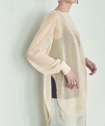 titivate | ｻｲﾄﾞｽﾘｯﾄｵｰﾊﾞｰｻｲｽﾞｼｱｰﾆｯﾄ(ニット/セーター)