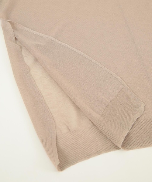 titivate（ティティベイト）の「ｻｲﾄﾞｽﾘｯﾄｵｰﾊﾞｰｻｲｽﾞｼｱｰﾆｯﾄ（ニット/セーター・レディース・ブラック/ベージュ/オリーブ/ピンク/アイボリー/ラベンダー・FREE）」の10枚目の写真