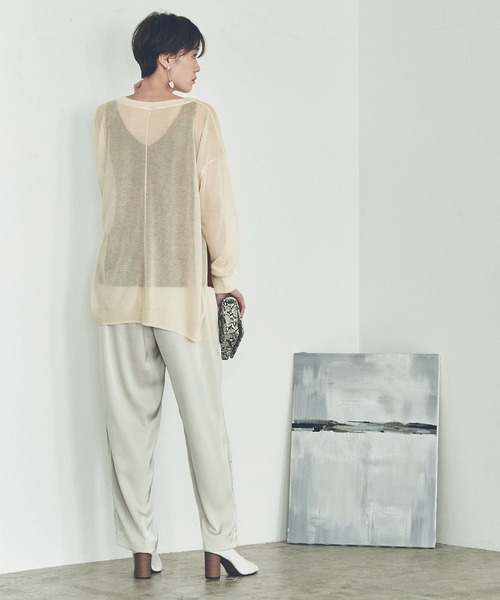 titivate（ティティベイト）の「ｻｲﾄﾞｽﾘｯﾄｵｰﾊﾞｰｻｲｽﾞｼｱｰﾆｯﾄ（ニット/セーター・レディース・ブラック/ベージュ/オリーブ/ピンク/アイボリー/ラベンダー・FREE）」の22枚目の写真