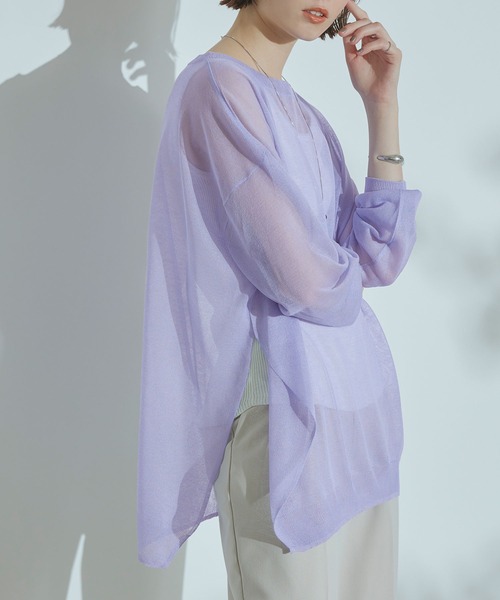 titivate（ティティベイト）の「ｻｲﾄﾞｽﾘｯﾄｵｰﾊﾞｰｻｲｽﾞｼｱｰﾆｯﾄ（ニット/セーター・レディース・ブラック/ベージュ/オリーブ/ピンク/アイボリー/ラベンダー・FREE）」の15枚目の写真