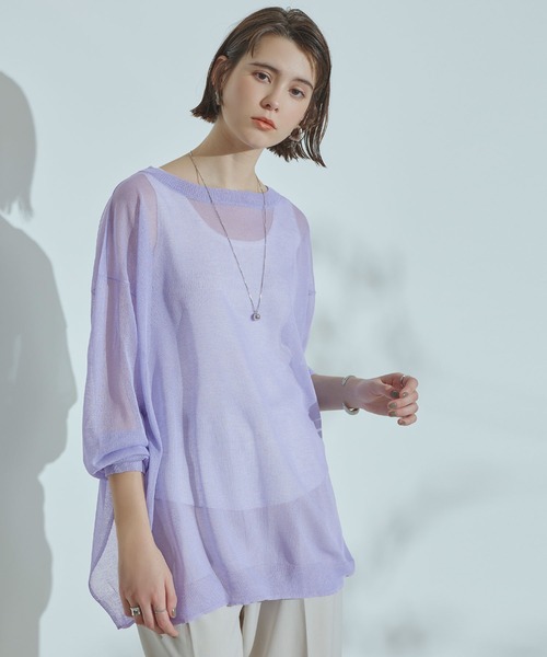 titivate（ティティベイト）の「ｻｲﾄﾞｽﾘｯﾄｵｰﾊﾞｰｻｲｽﾞｼｱｰﾆｯﾄ（ニット/セーター・レディース・ブラック/ベージュ/オリーブ/ピンク/アイボリー/ラベンダー・FREE）」の16枚目の写真