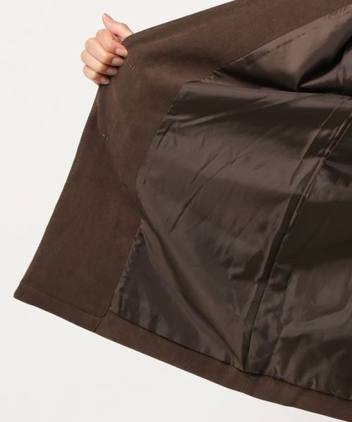 RAG MACHINE（ラグマシーン）の「【RAG MACHINE】セットアップノーカラージャケット（ノーカラージャケット・レディース・ベージュ/ブラウン/オフホワイト・M/L）」の6枚目の写真