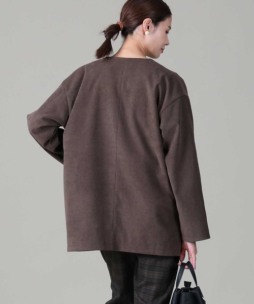 RAG MACHINE（ラグマシーン）の「【RAG MACHINE】セットアップノーカラージャケット（ノーカラージャケット・レディース・ベージュ/ブラウン/オフホワイト・M/L）」の17枚目の写真