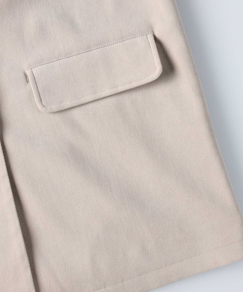 RAG MACHINE（ラグマシーン）の「【RAG MACHINE】セットアップノーカラージャケット（ノーカラージャケット・レディース・ベージュ/ブラウン/オフホワイト・M/L）」の12枚目の写真