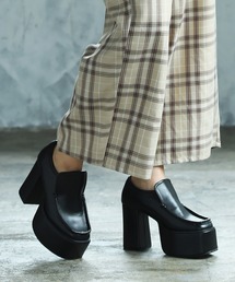 Mafmof | Mafmof(マフモフ) BLACK厚底シューズ(ローファー)