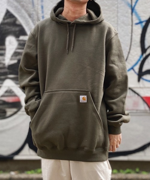 Carhartt（カーハート）の「Carhartt(カーハート) / ミッドウエイト オーバーサイズ  パーカー スウェット フーディー/K121/ MIDWEIGHT HOODED SWEAT（パーカー・メンズ・オリーブ/ブラック/ダークブラウン/グレー/チャコールグレー/ネイビー/オレンジ/ライム・L/XL/S/M/XXL）」の5枚目の写真