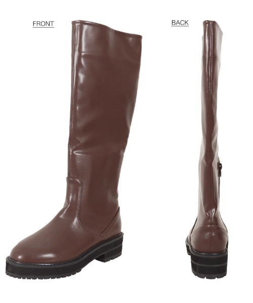 KOBE LETTUCE（コウベレタス）の「タンクソールロングブーツ（ブーツ・レディース・ブラック/ダークブラウン/ブラック系その他・LL/S/M/L）」の9枚目の写真