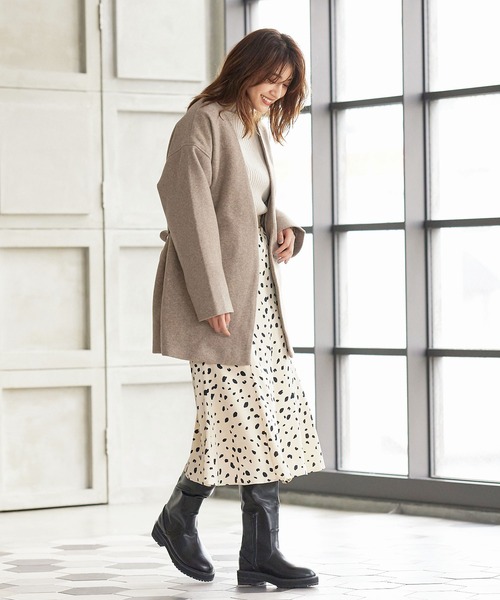 KOBE LETTUCE（コウベレタス）の「タンクソールロングブーツ（ブーツ・レディース・ブラック/ダークブラウン/ブラック系その他・LL/S/M/L）」の13枚目の写真