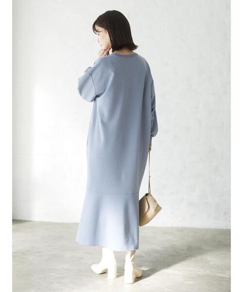 RAY CASSIN FAVORI（レイカズンフェバリ）の「・RAY CASSIN FAVORI 　ネオプレーンラッフルワンピース＊（ワンピース・レディース・ブラック/グレイッシュベージュ/ブルー/ラベンダー・FREE）」の7枚目の写真