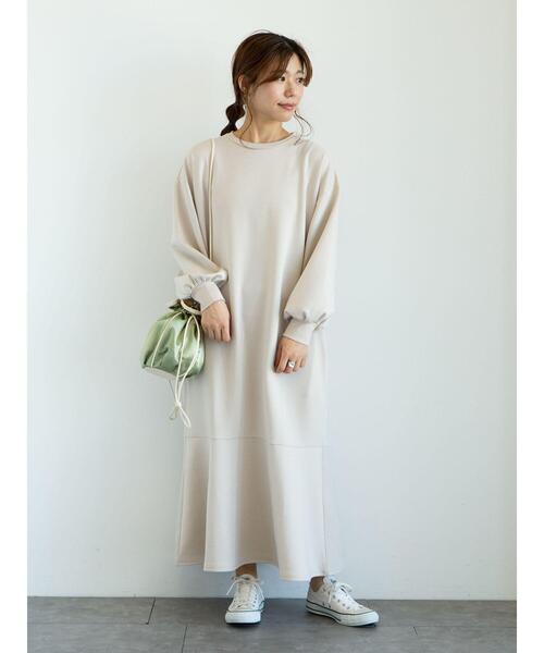 RAY CASSIN FAVORI（レイカズンフェバリ）の「・RAY CASSIN FAVORI 　ネオプレーンラッフルワンピース＊（ワンピース・レディース・ブラック/グレイッシュベージュ/ブルー/ラベンダー・FREE）」の11枚目の写真