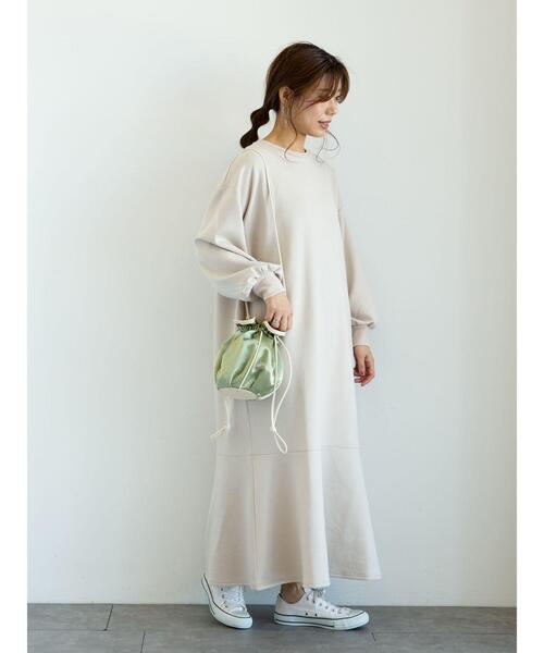 RAY CASSIN FAVORI（レイカズンフェバリ）の「・RAY CASSIN FAVORI 　ネオプレーンラッフルワンピース＊（ワンピース・レディース・ブラック/グレイッシュベージュ/ブルー/ラベンダー・FREE）」の12枚目の写真