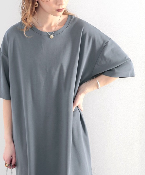 綿100%ゆるっと、大人のためのリラックスワンピ。