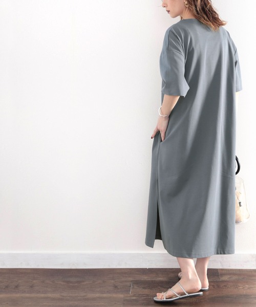 綿100%ゆるっと、大人のためのリラックスワンピ。