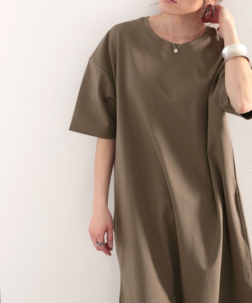 綿100%ゆるっと、大人のためのリラックスワンピ。