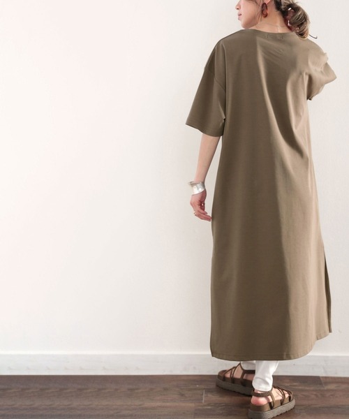 classicalelf(クラシカルエルフ)の「綿100% ゆるっと、大人のためのリラックスワンピ。(ワンピース・レディース・ブラック/ベージュ/ブラウン/ブルー・MEDIUM/LARGE/X-LARGE/SMALL)」の5枚目の写真