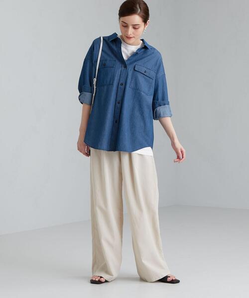 タグ付き未使用♡ 25SS グリーンレーベルリラクシング デニムシャツ 完売色 ユナイテッドアローズ グリーンレーベル リラクシングのデニム