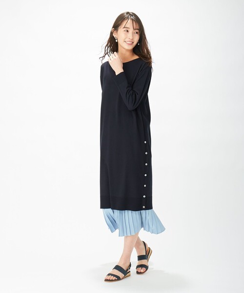 J.PRESS（ジェイプレス）の「【洗える】ワンピ＋プリーツスカート ツインセットワンピース（ワンピース・レディース・ライトグレー系/ネイビー系/ベージュ系・11/9）」の7枚目の写真