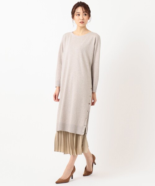 J.PRESS（ジェイプレス）の「【洗える】ワンピ＋プリーツスカート ツインセットワンピース（ワンピース・レディース・ライトグレー系/ネイビー系/ベージュ系・11/9）」の8枚目の写真