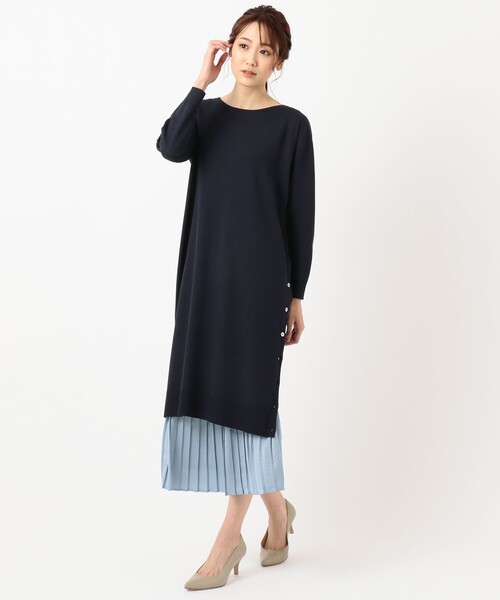 J.PRESS（ジェイプレス）の「【洗える】ワンピ＋プリーツスカート ツインセットワンピース（ワンピース・レディース・ライトグレー系/ネイビー系/ベージュ系・11/9）」の10枚目の写真