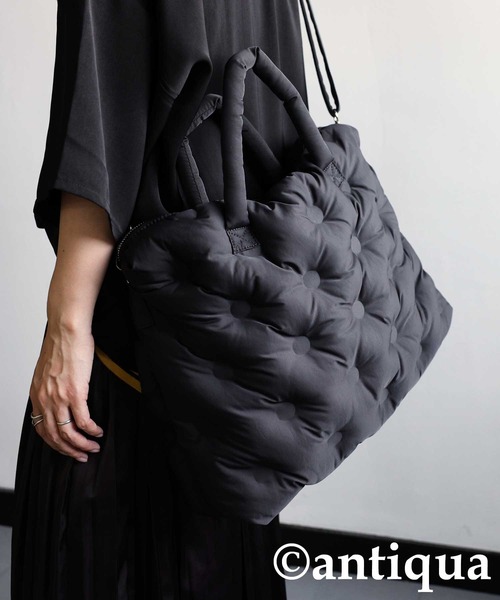 antiqua（アンティカ）の「ボンディングボストンショルダーバッグ（ショルダーバッグ・レディース・ブラック/カーキ・FREE）」の22枚目の写真
