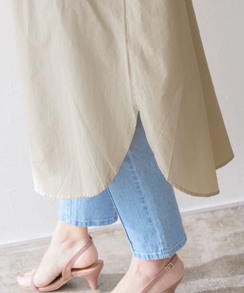 Pierrot（ピエロ）の「2wayレースアップシャツワンピース（シャツワンピース・レディース・ベージュ/ミント/オフホワイト・M）」の8枚目の写真