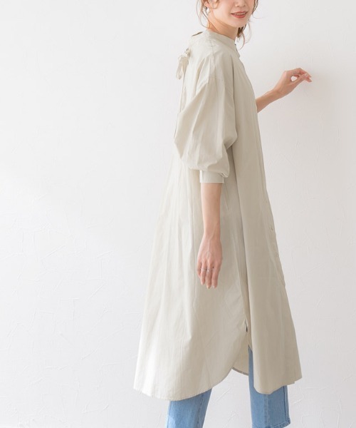 Pierrot（ピエロ）の「2wayレースアップシャツワンピース（シャツワンピース・レディース・ベージュ/ミント/オフホワイト・M）」の14枚目の写真