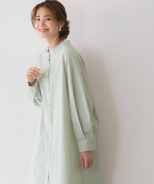 Pierrot（ピエロ）の「2wayレースアップシャツワンピース（シャツワンピース・レディース・ベージュ/ミント/オフホワイト・M）」の21枚目の写真