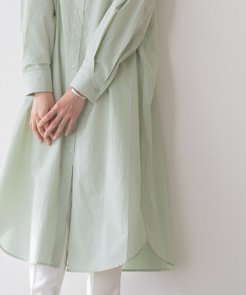 Pierrot（ピエロ）の「2wayレースアップシャツワンピース（シャツワンピース・レディース・ベージュ/ミント/オフホワイト・M）」の12枚目の写真