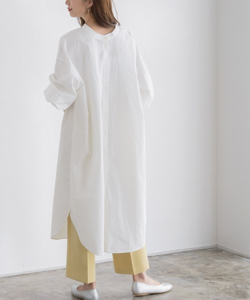 Pierrot（ピエロ）の「2wayレースアップシャツワンピース（シャツワンピース・レディース・ベージュ/ミント/オフホワイト・M）」の19枚目の写真