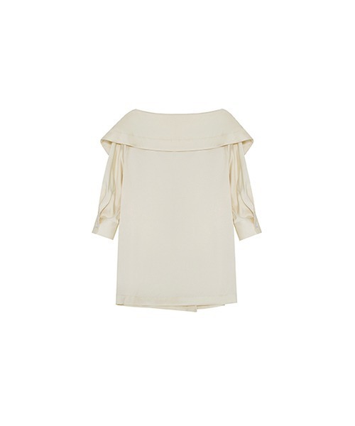 UNSPOKEN（アンスポクン）の「【UNSPOKEN】Big lapel blouse UX20S649chw（シャツ/ブラウス・レディース・ブラック/アイボリー・M/S）」の12枚目の写真