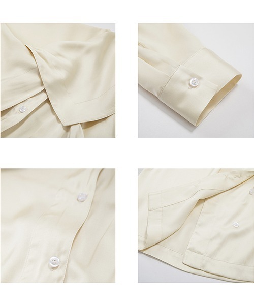 UNSPOKEN（アンスポクン）の「【UNSPOKEN】Big lapel blouse UX20S649chw（シャツ/ブラウス・レディース・ブラック/アイボリー・M/S）」の9枚目の写真